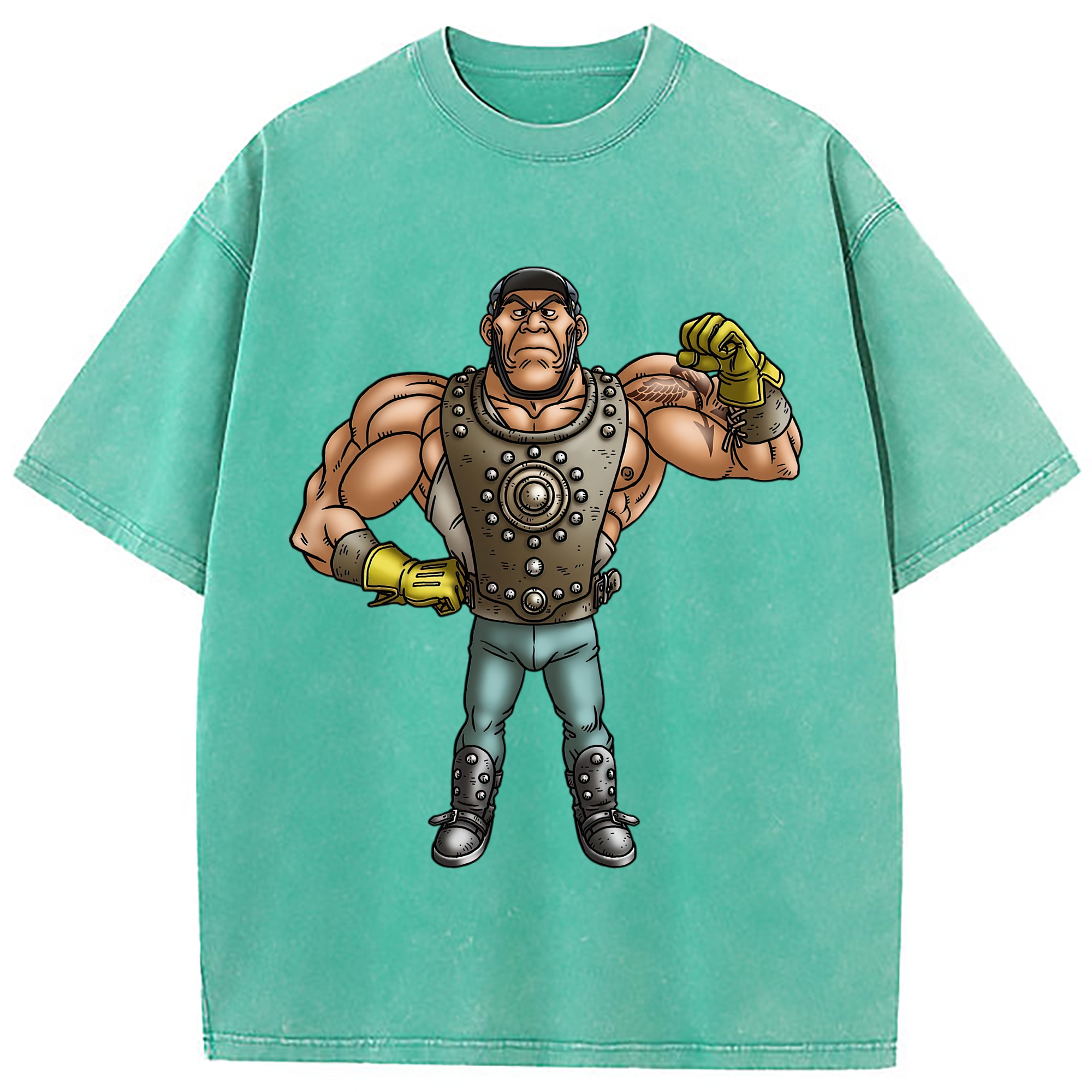 （画像用） ドラゴンクエスト Doragon Kuesuto Dragon Quest 綿100% ヴィンテージ風 半袖Tシャツ（フロントプリント）